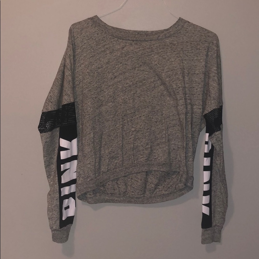 PINK GREY AND BLACK LONG SLEEVE SHIRT